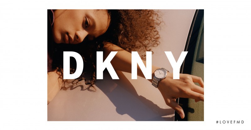 Selena Forrest featured in  the DKNY advertisement for Autumn/Winter 2016