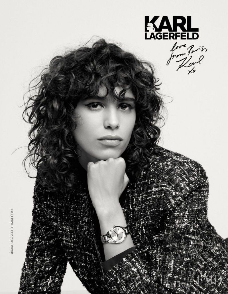 Mica Arganaraz featured in  the Karl Lagerfeld advertisement for Autumn/Winter 2016