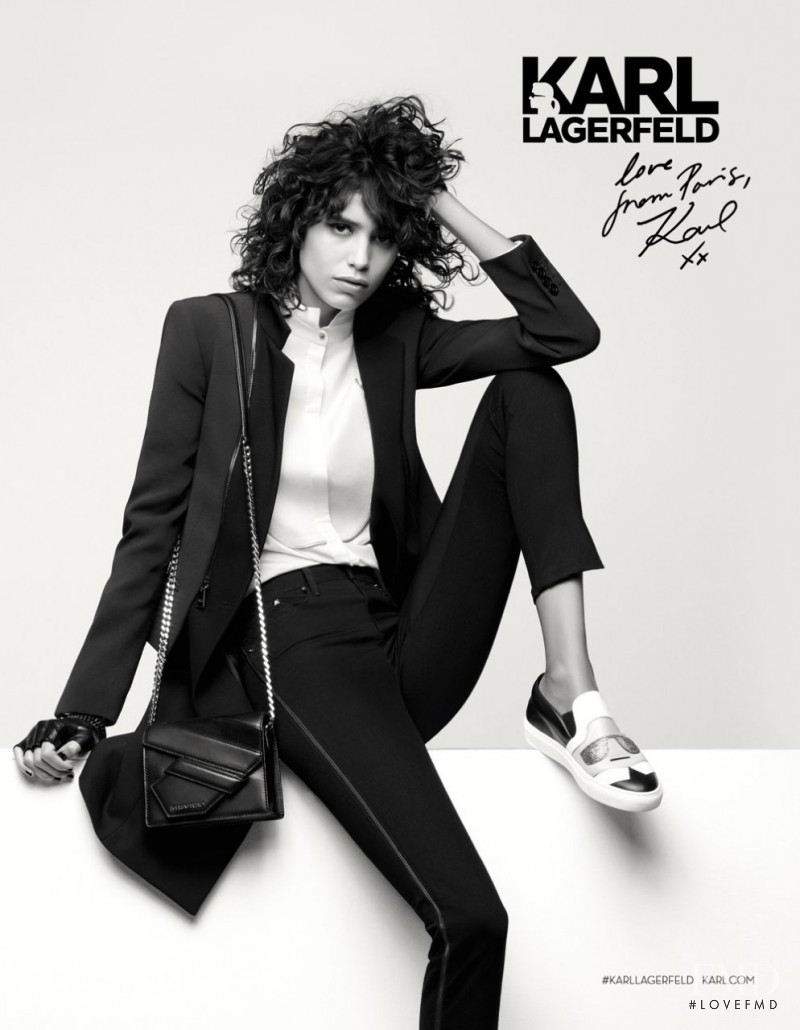 Mica Arganaraz featured in  the Karl Lagerfeld advertisement for Autumn/Winter 2016