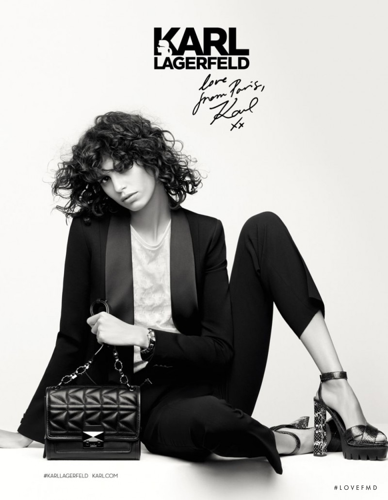 Mica Arganaraz featured in  the Karl Lagerfeld advertisement for Autumn/Winter 2016