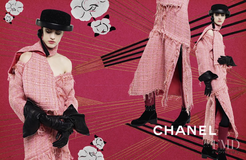 Sarah Brannon featured in  the Chanel advertisement for Autumn/Winter 2016