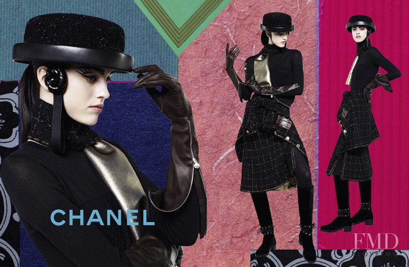 Sarah Brannon featured in  the Chanel advertisement for Autumn/Winter 2016