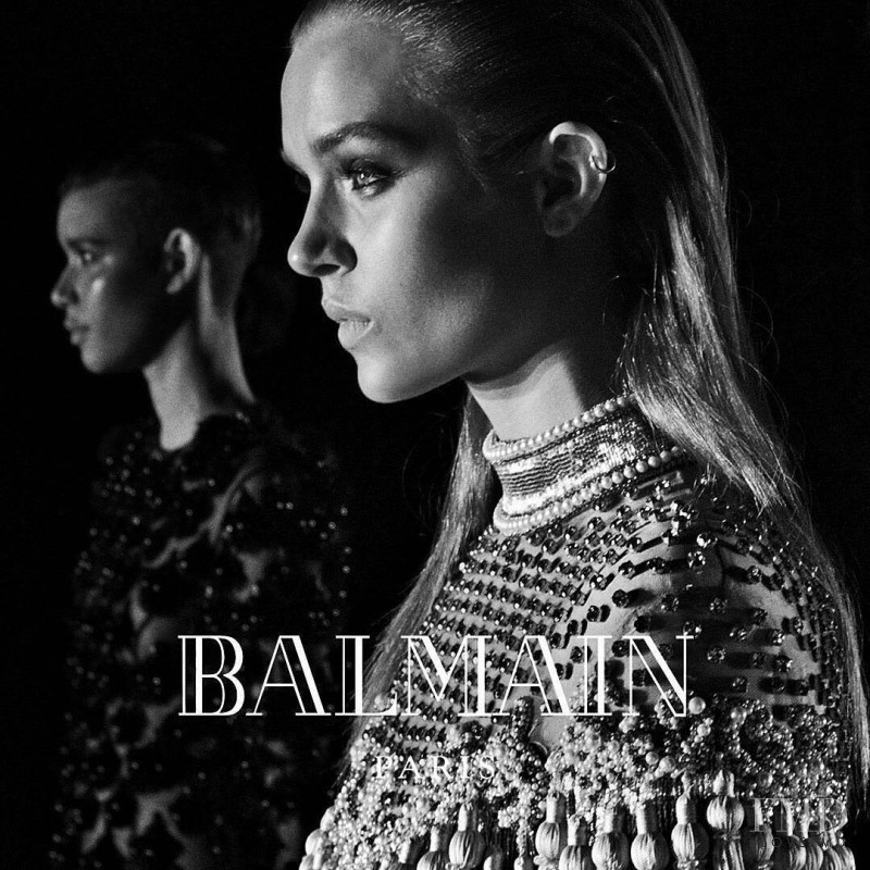 Josephine Skriver featured in  the Balmain advertisement for Autumn/Winter 2016