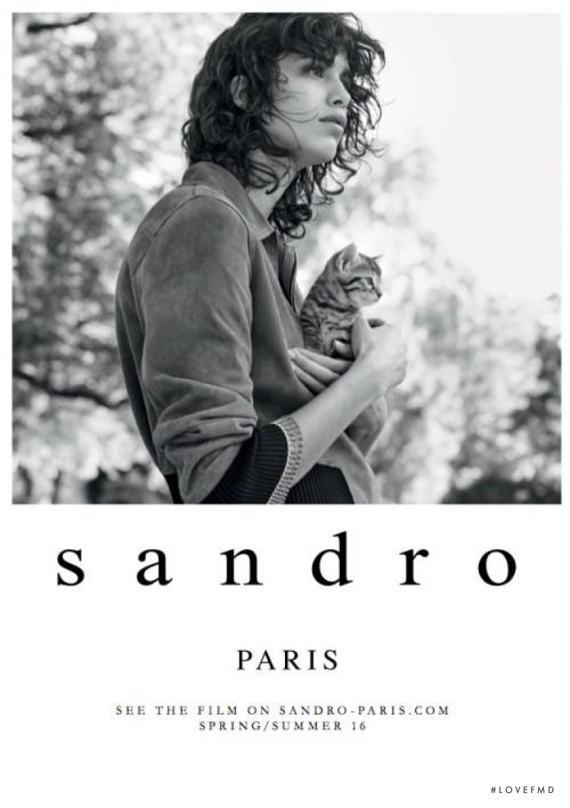 Mica Arganaraz featured in  the Sandro advertisement for Autumn/Winter 2016