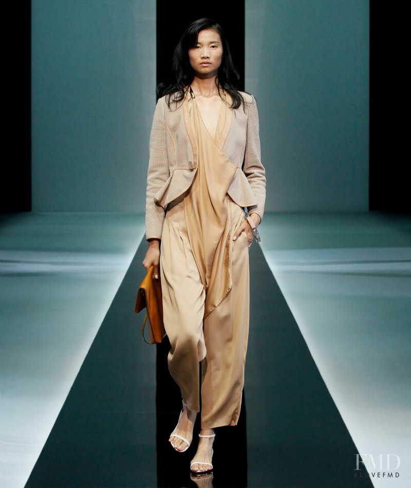 Leaf Zhang featured in  the Emporio Armani fashion show for Spring/Summer 2013