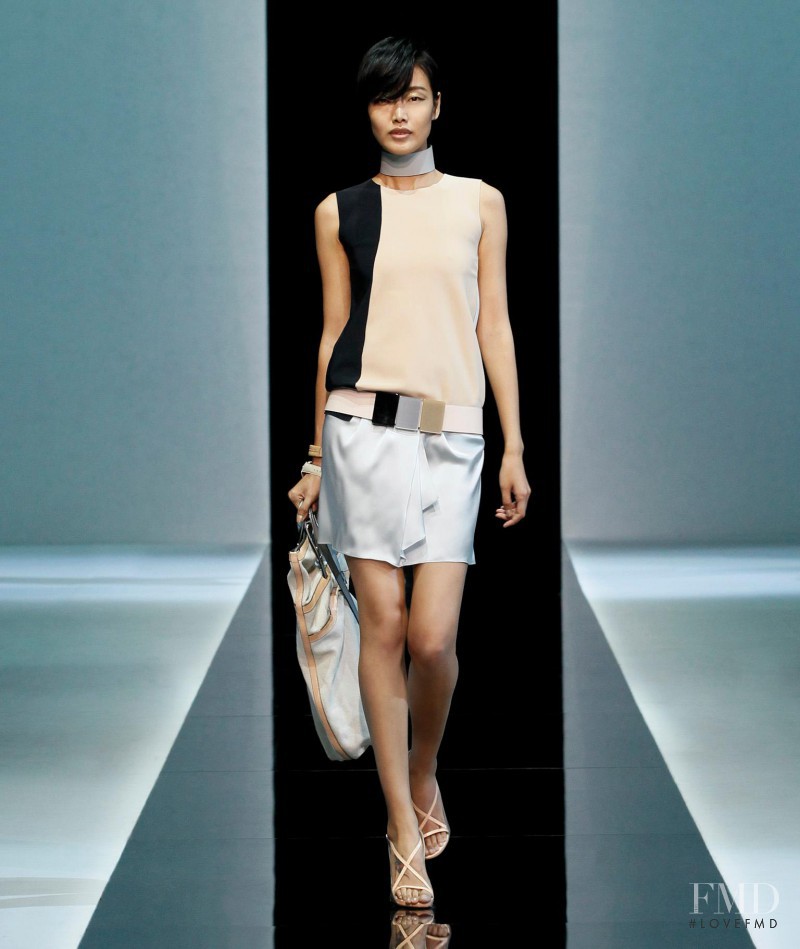 Sunni Lu featured in  the Emporio Armani fashion show for Spring/Summer 2013