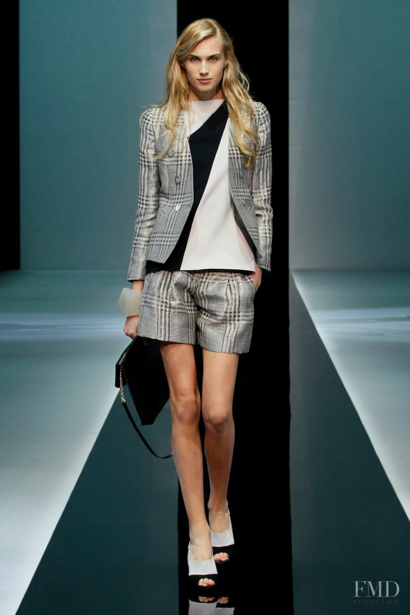 Dauphine McKee featured in  the Emporio Armani fashion show for Spring/Summer 2013