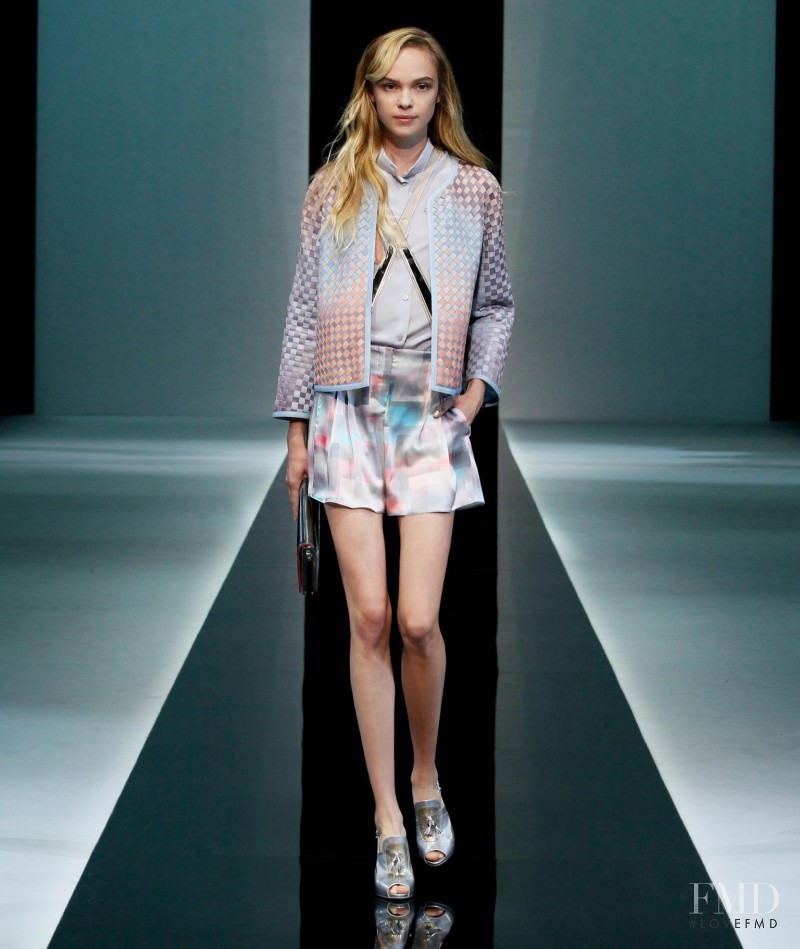 Anne Kruger featured in  the Emporio Armani fashion show for Spring/Summer 2013