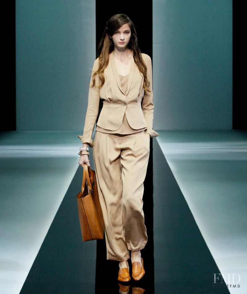 Mara Jankovic featured in  the Emporio Armani fashion show for Spring/Summer 2013