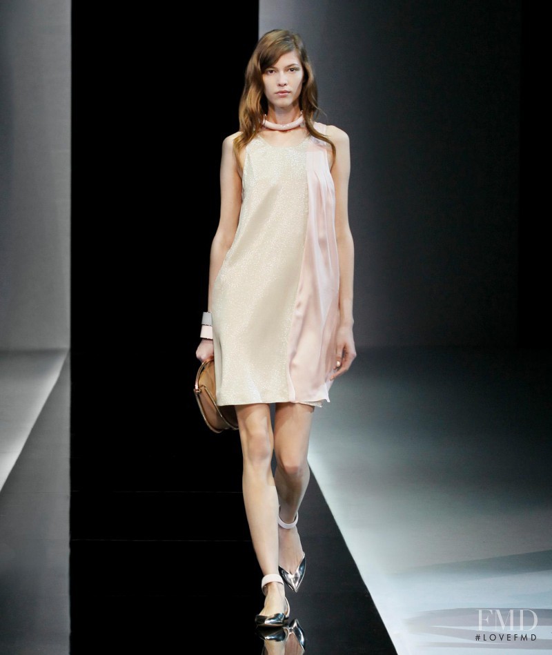 Yulia Kharlapanova featured in  the Emporio Armani fashion show for Spring/Summer 2013