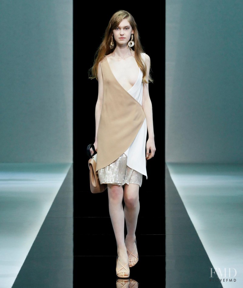 Jemma Baines featured in  the Emporio Armani fashion show for Spring/Summer 2013