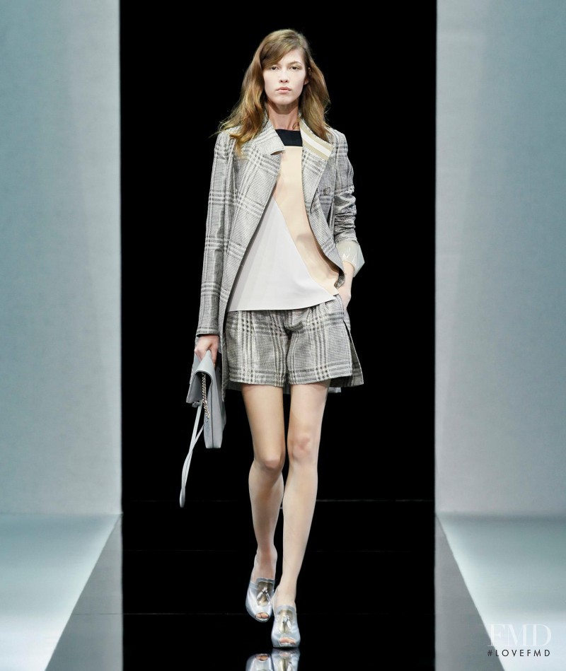 Yulia Kharlapanova featured in  the Emporio Armani fashion show for Spring/Summer 2013