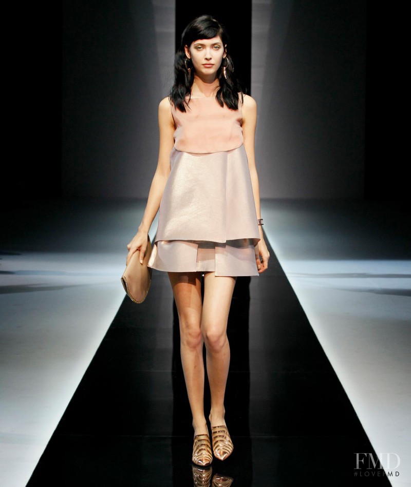 Amanda Hendrick featured in  the Emporio Armani fashion show for Spring/Summer 2013