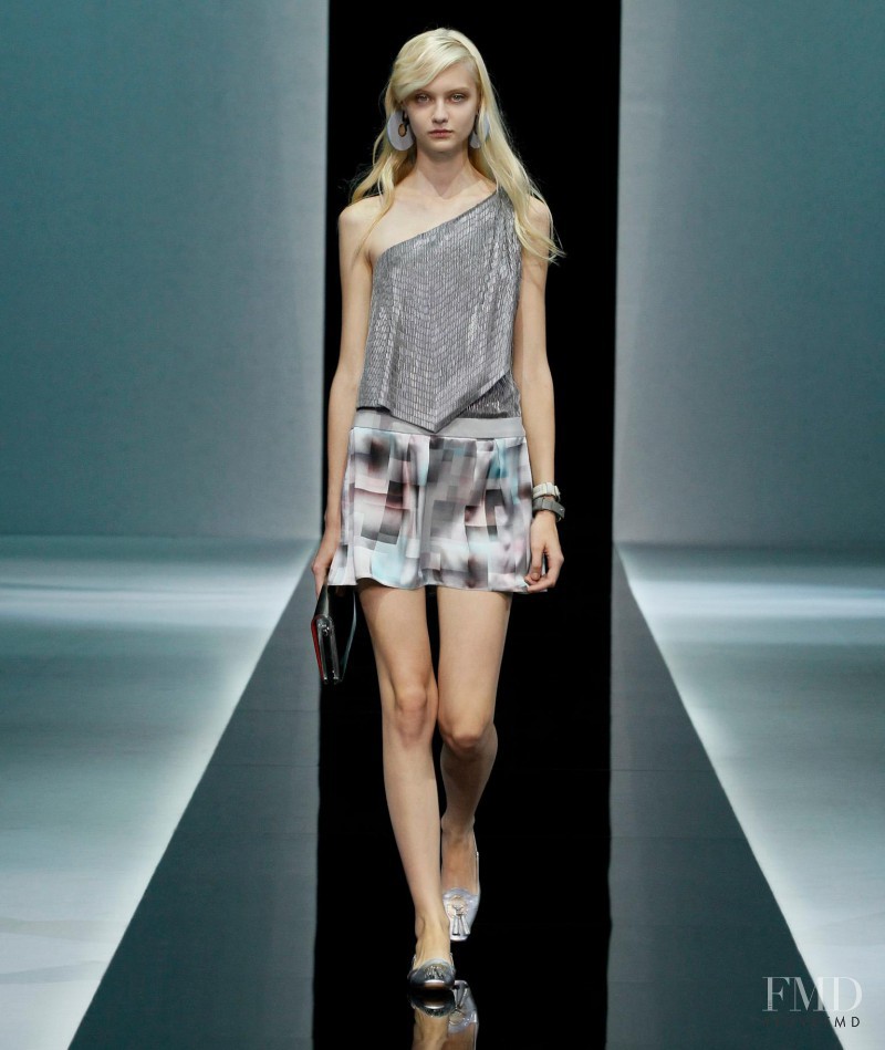 Nastya Kusakina featured in  the Emporio Armani fashion show for Spring/Summer 2013