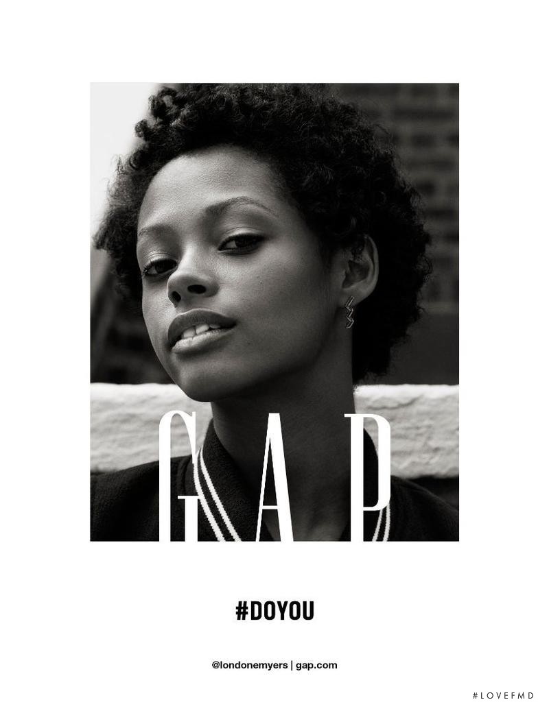 Londone Myers featured in  the Gap advertisement for Autumn/Winter 2016