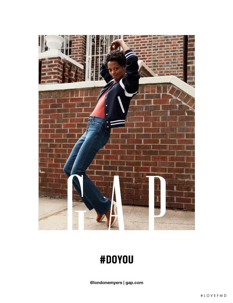 Londone Myers featured in  the Gap advertisement for Autumn/Winter 2016