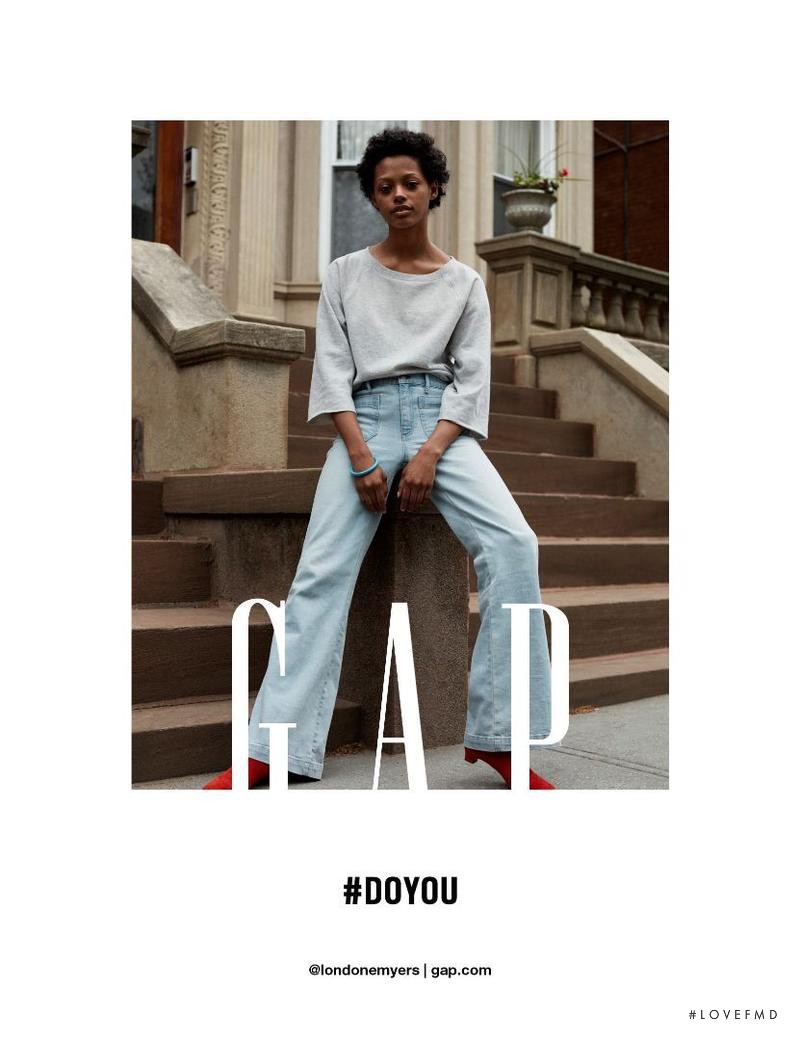 Londone Myers featured in  the Gap advertisement for Autumn/Winter 2016