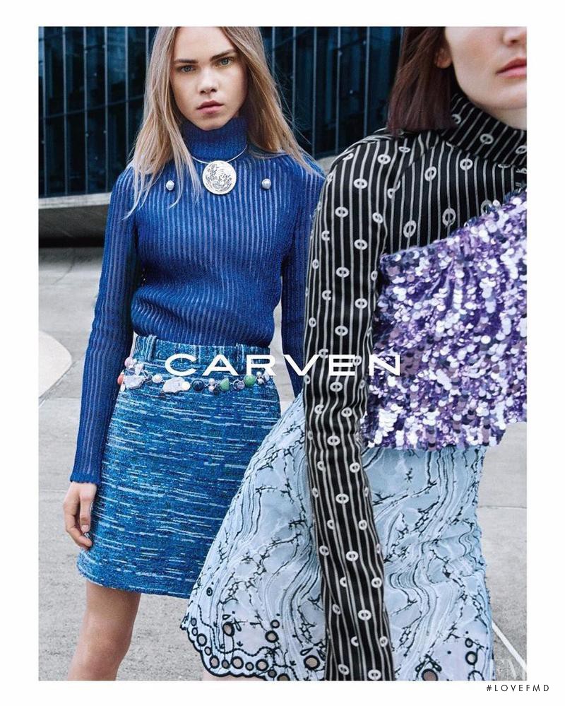 Line Brems featured in  the Carven advertisement for Autumn/Winter 2016