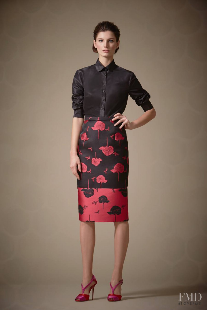 Ava Smith featured in  the Carolina Herrera fashion show for Pre-Fall 2014