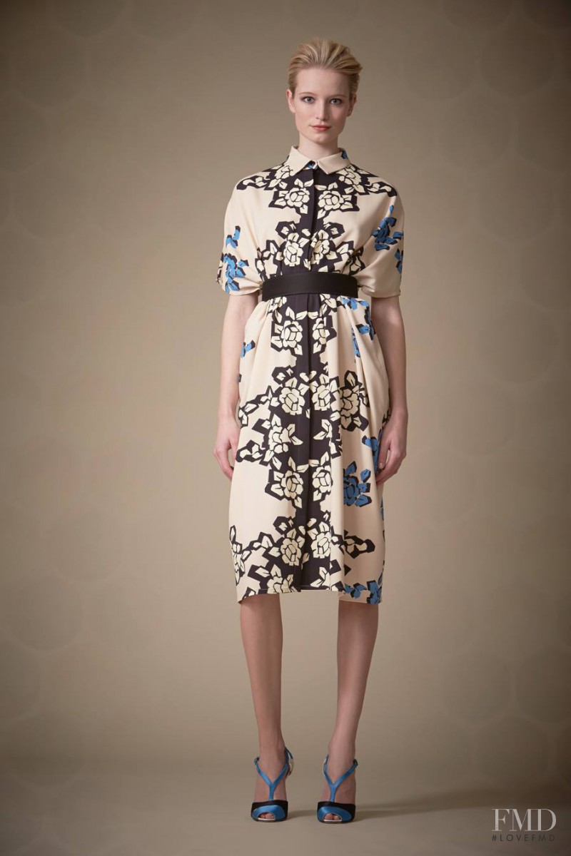 Maud Welzen featured in  the Carolina Herrera fashion show for Pre-Fall 2014