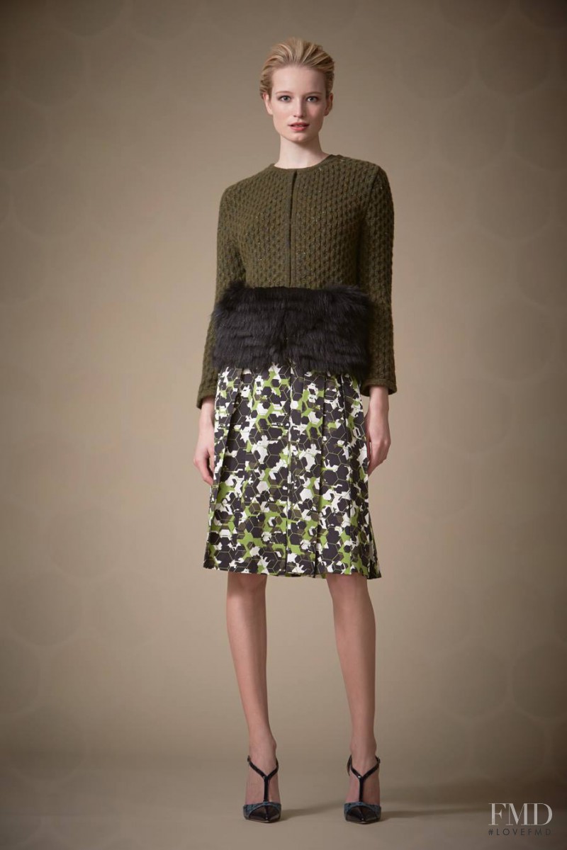 Maud Welzen featured in  the Carolina Herrera fashion show for Pre-Fall 2014