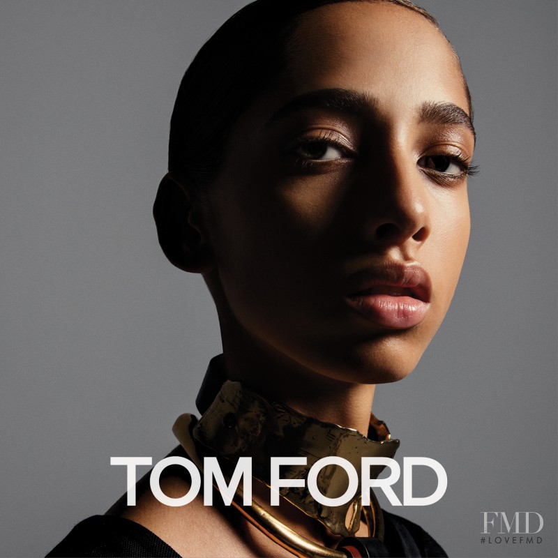 Yasmin Wijnaldum featured in  the Tom Ford Beauty advertisement for Autumn/Winter 2016