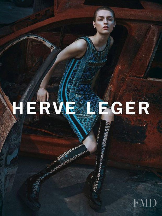 Daga Ziober featured in  the Herve Leger advertisement for Autumn/Winter 2016