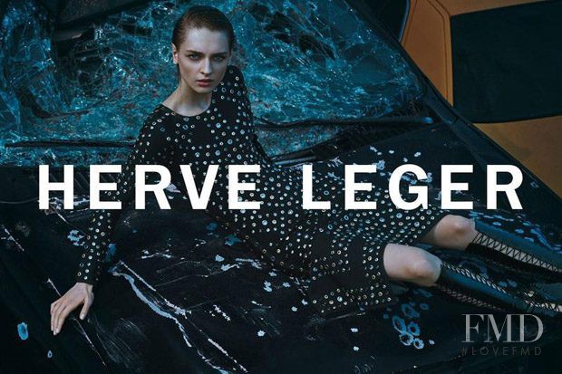 Daga Ziober featured in  the Herve Leger advertisement for Autumn/Winter 2016