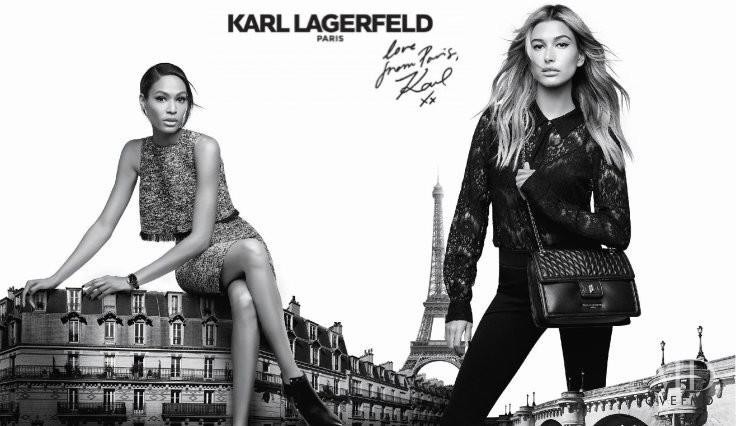 Hailey Baldwin Bieber featured in  the Karl Lagerfeld advertisement for Autumn/Winter 2016