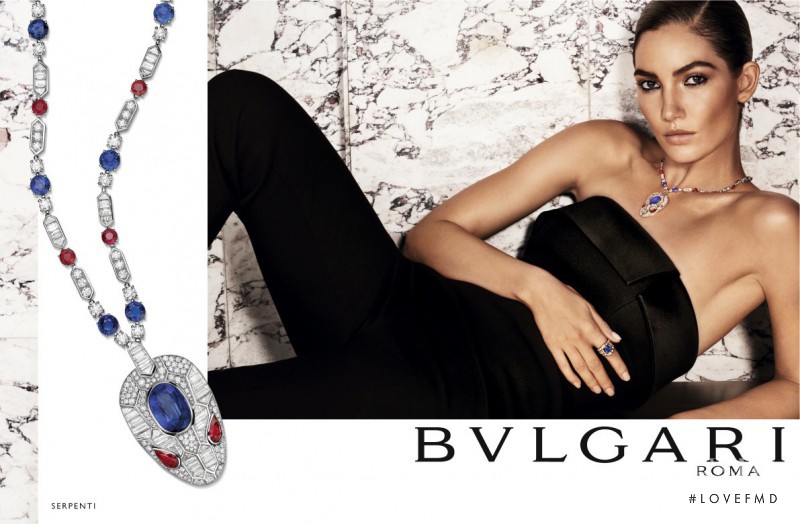 Lily Aldridge featured in  the Bulgari advertisement for Autumn/Winter 2016