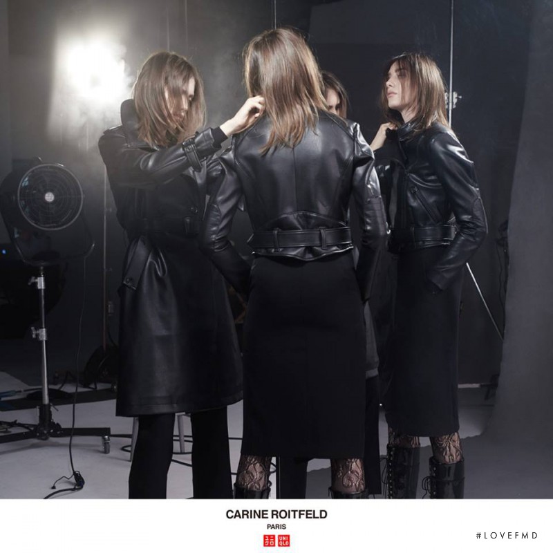 Lia Pavlova featured in  the Uniqlo x Carine Roitfeld advertisement for Autumn/Winter 2016