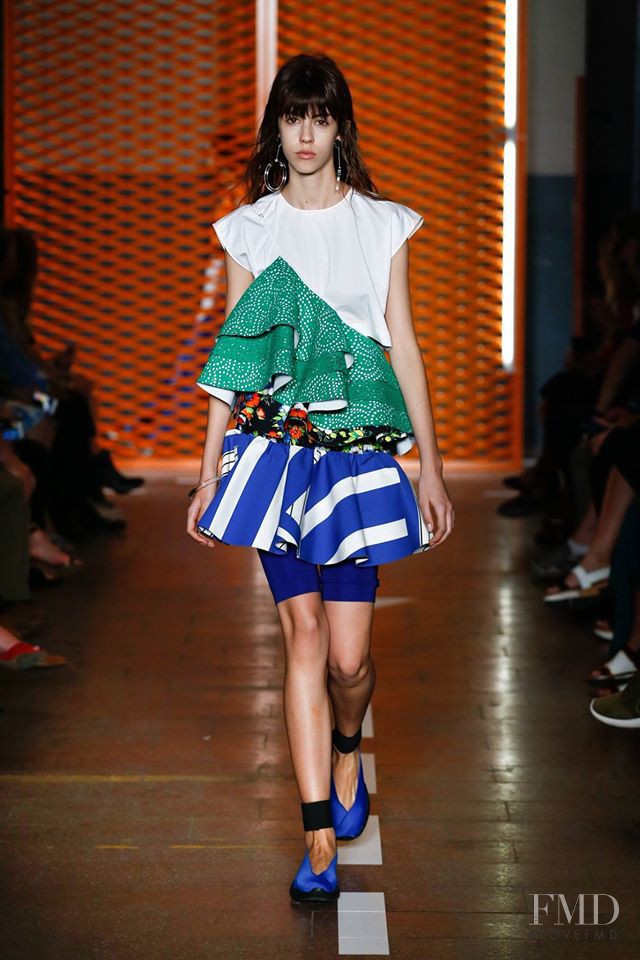 Mayka Merino featured in  the MSGM fashion show for Spring/Summer 2017