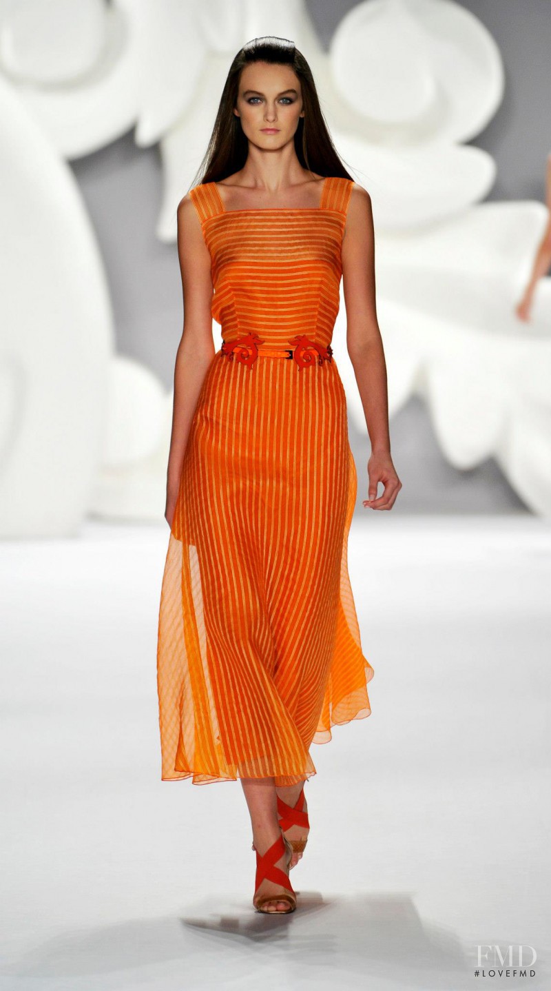 Andie Arthur featured in  the Carolina Herrera fashion show for Spring/Summer 2013