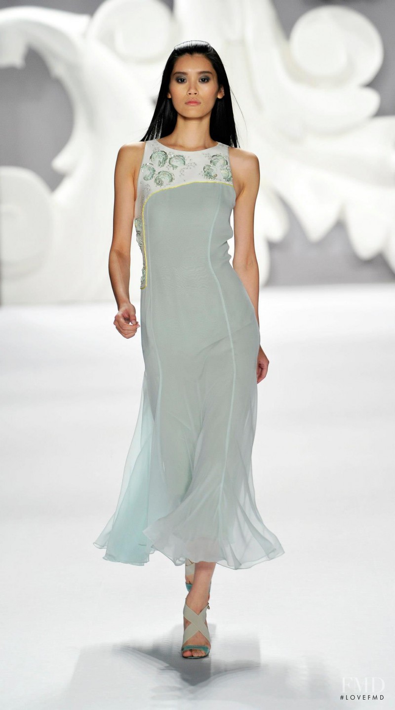 Ming Xi featured in  the Carolina Herrera fashion show for Spring/Summer 2013