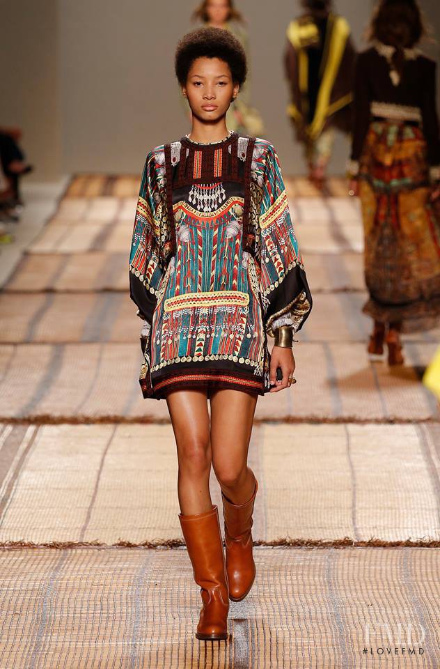 Lineisy Montero featured in  the Etro fashion show for Spring/Summer 2017