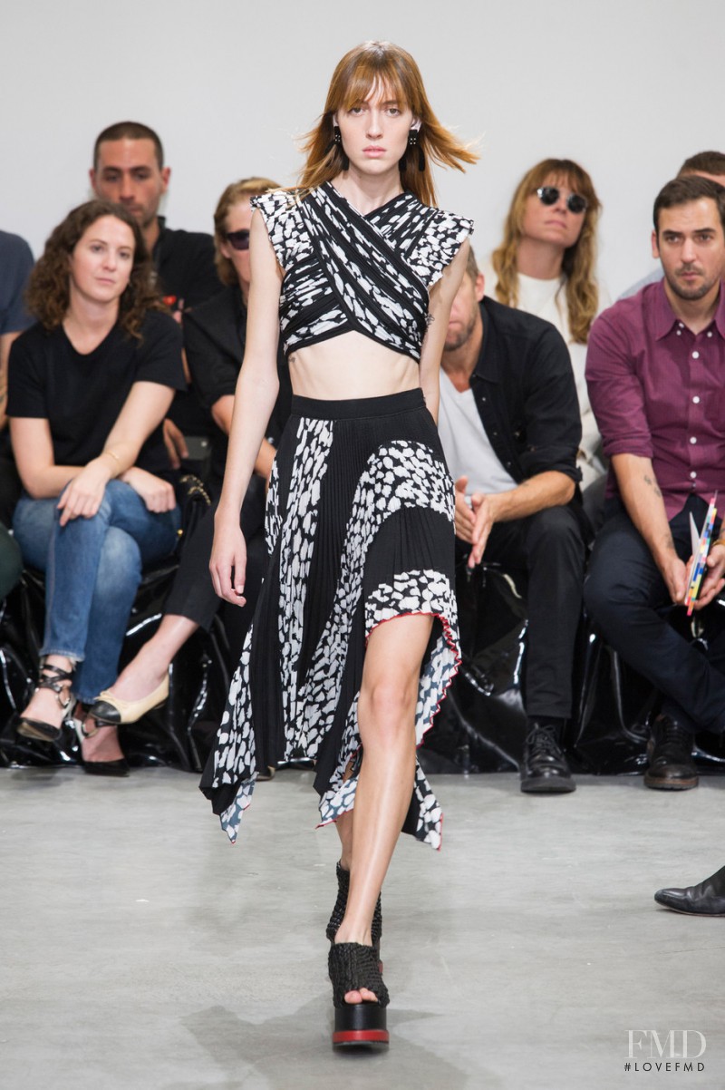 Teddy Quinlivan featured in  the Proenza Schouler fashion show for Spring/Summer 2017