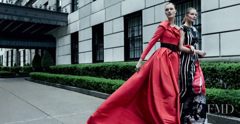 Constance Jablonski featured in  the Carolina Herrera advertisement for Autumn/Winter 2012