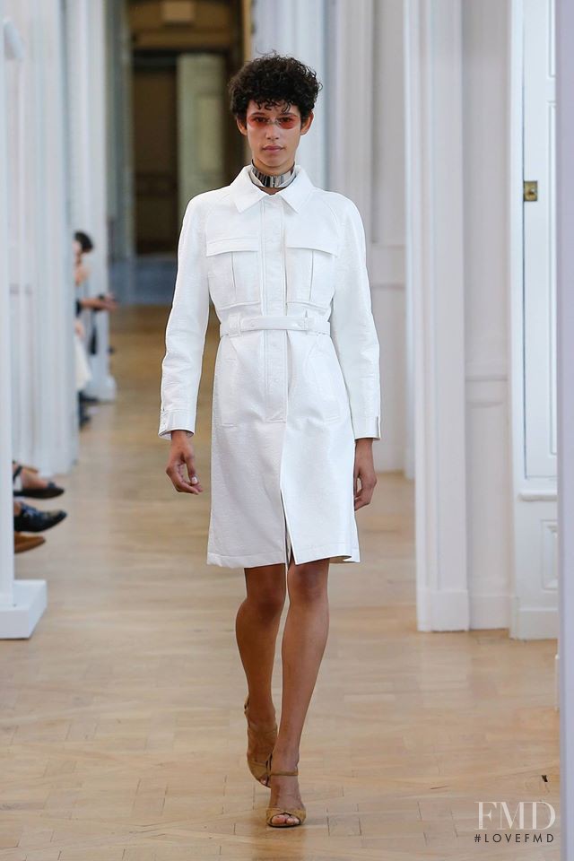 Janiece Dilone featured in  the André Courrèges fashion show for Spring/Summer 2017