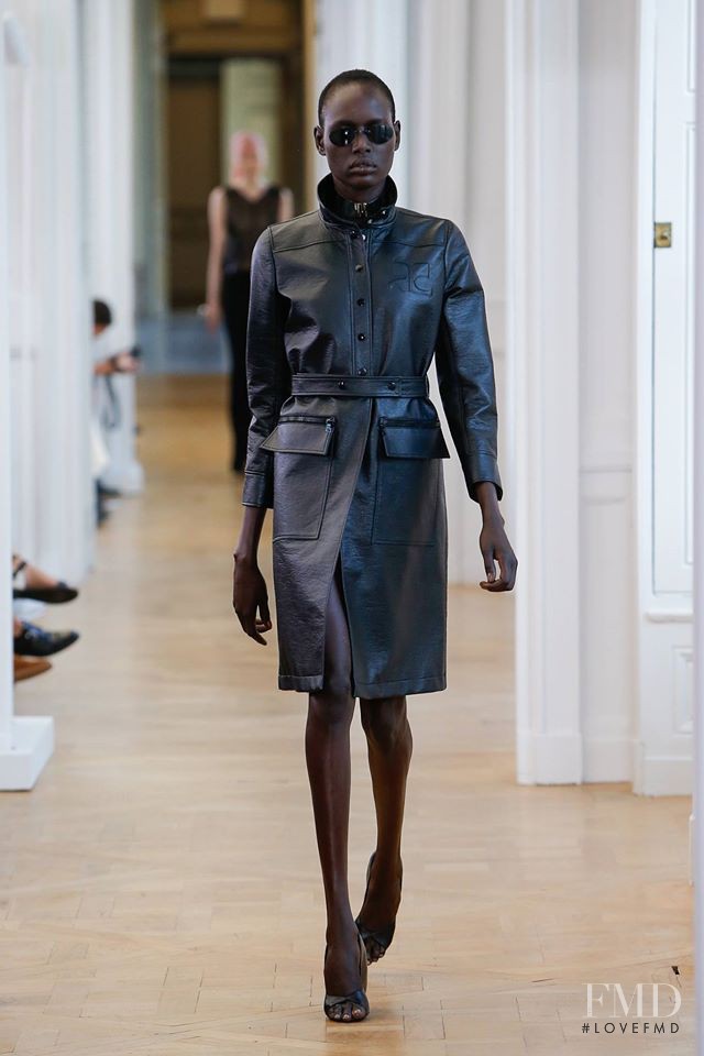 Ajak Deng featured in  the André Courrèges fashion show for Spring/Summer 2017