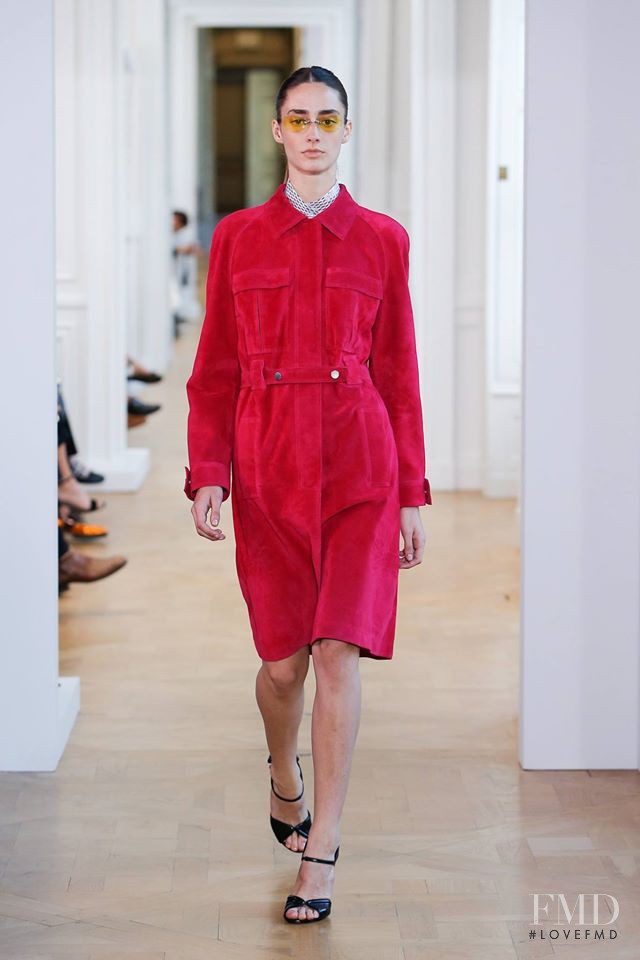 Amanda Googe featured in  the André Courrèges fashion show for Spring/Summer 2017