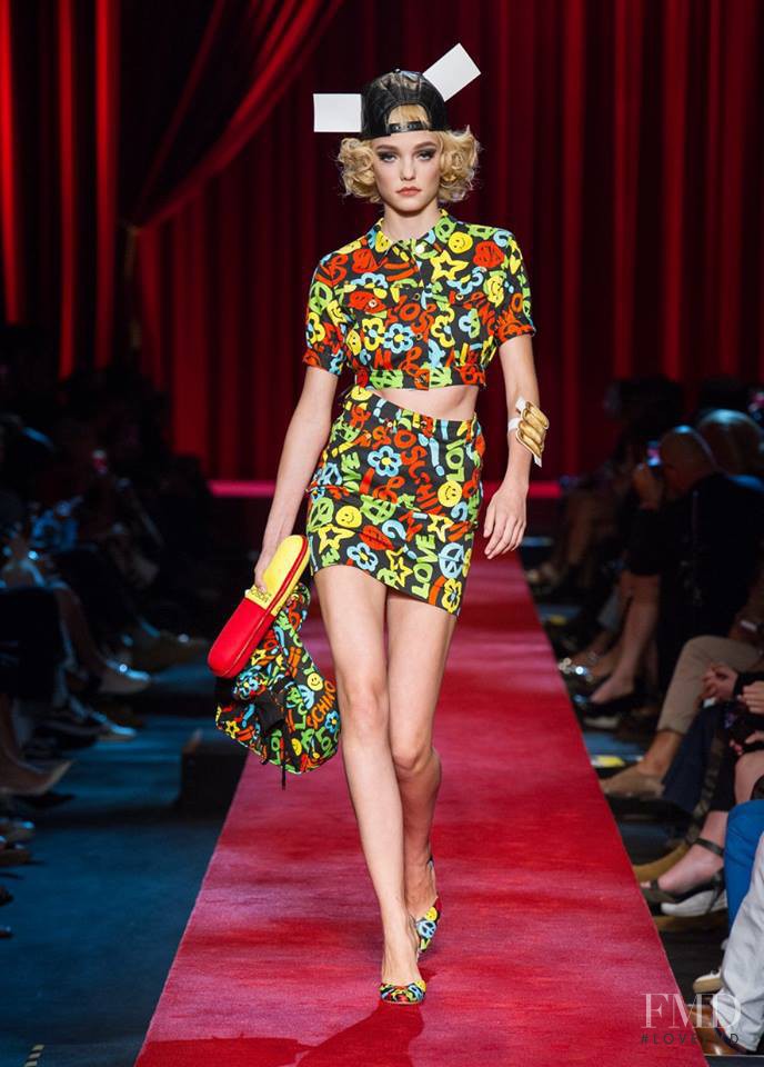 Roos Abels featured in  the Moschino fashion show for Spring/Summer 2017