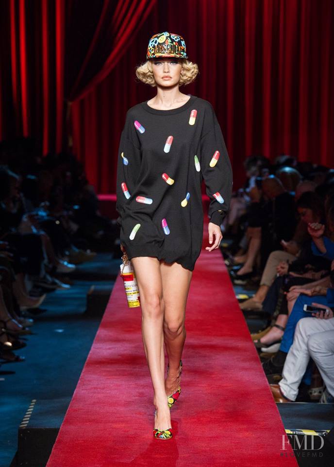 Gigi Hadid featured in  the Moschino fashion show for Spring/Summer 2017