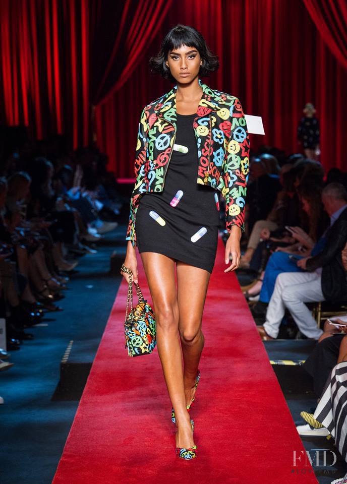Imaan Hammam featured in  the Moschino fashion show for Spring/Summer 2017