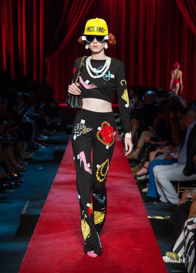 Kiki Willems featured in  the Moschino fashion show for Spring/Summer 2017