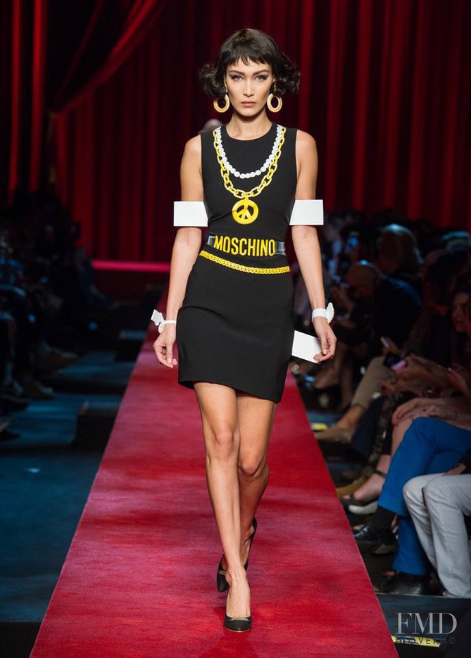 Bella Hadid featured in  the Moschino fashion show for Spring/Summer 2017