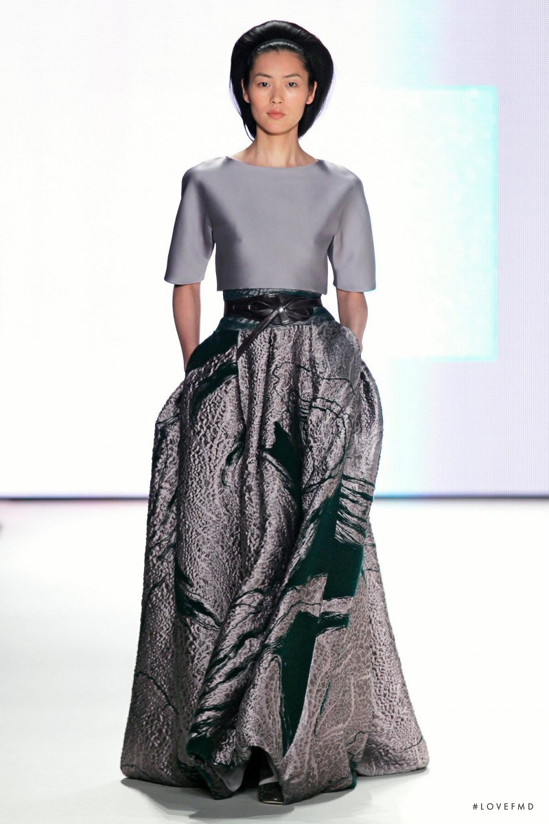 Liu Wen featured in  the Carolina Herrera fashion show for Autumn/Winter 2012