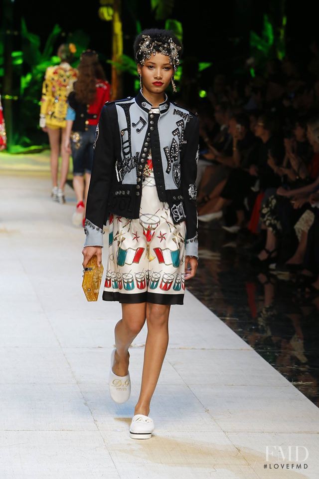 Lineisy Montero featured in  the Dolce & Gabbana fashion show for Spring/Summer 2017