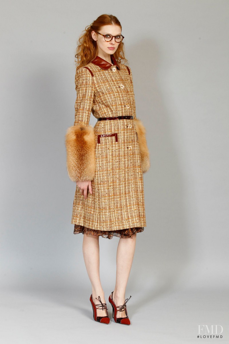 Olga Sherer featured in  the Carolina Herrera fashion show for Pre-Fall 2012