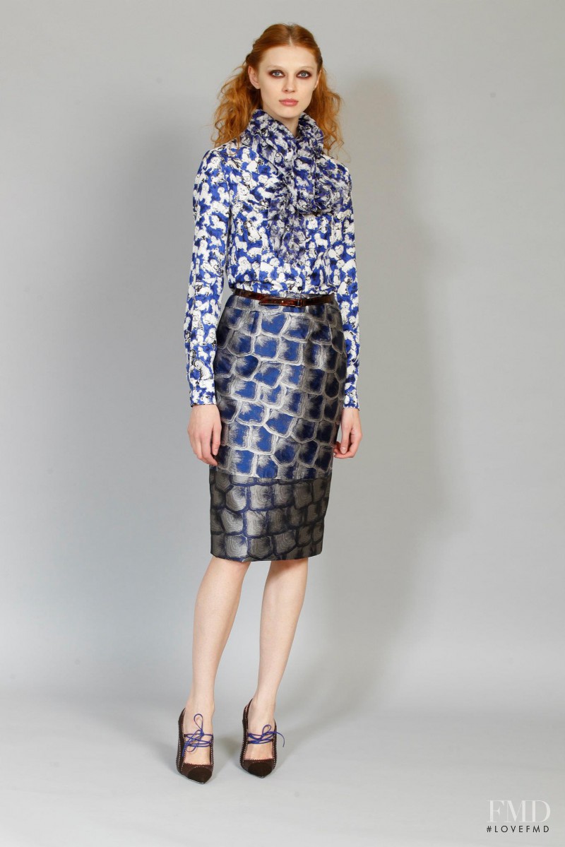 Olga Sherer featured in  the Carolina Herrera fashion show for Pre-Fall 2012