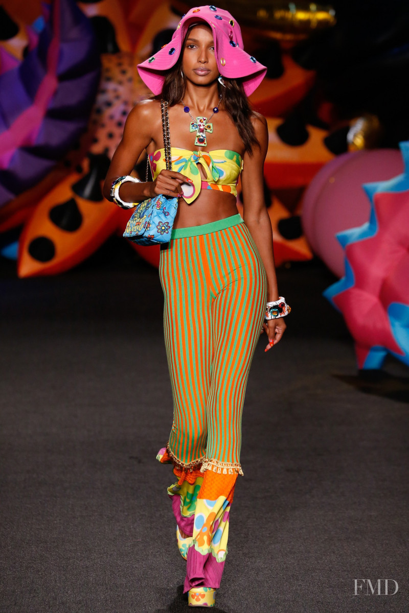 Jasmine Tookes featured in  the Moschino fashion show for Resort 2017